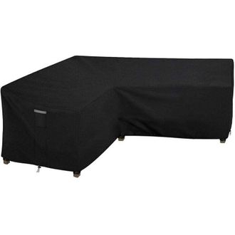 OEM Funda Impermeable En Forma De L Para Muebles De Jard&iacute;n, Tejido Oxford 210d, Resistente Al Viento Y A Los Rayos Uv (215 X 215 X 87 X 80 Cm) - Negra -cr