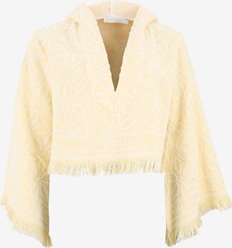 Zimmermann Bauchfreies Kapuzensweatshirt Coco Towelling