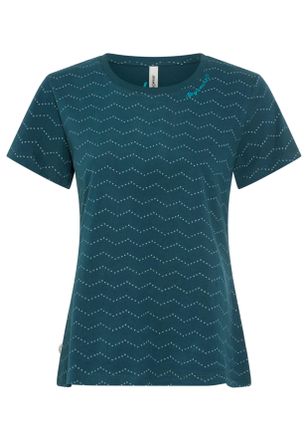 Ragwear Kurzarmshirt RAGWEAR MINTTA ZIG ZAG O, Damen, Gr. XXL, dunkelgr&uuml;n, Jersey, Obermaterial: 100% Baumwolle, bedruckt, normal, Rundhals, Shirts Kurzarmshi