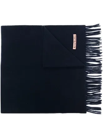 Acne Studios fringe wool scarf - unisex - Wool - One Size - Blue