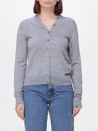 Alexander Wang Cardigan in lana con scollo a V e logo a contrasto