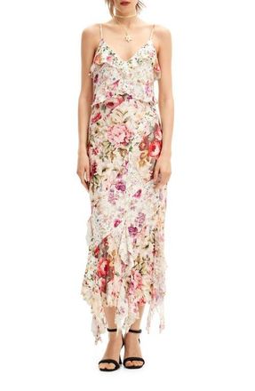 Desigual Aura Mixed Floral Print Handkerchief Hem Dress at Nordstrom, Size Medium