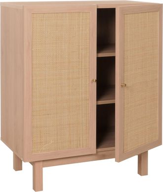 Hhg Nunca Usado] Highboard Hhg 394, C&oacute;moda Mueble Aparador, Compartimentos De Almacenaje, Rat&aacute;n Kubu 98x79x42cm, Natural