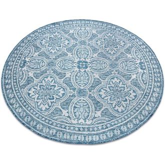 RugsX Rugsx - Tappeto di spago sizal loft 21193 boho Cerchio avorio/argento/blu beige rotondo 160 cm