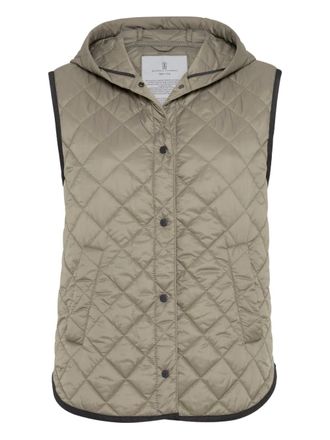 Brunello Cucinelli quilted gilet - women - Nylon - 46 - Neutrals