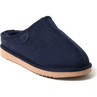 Dearfoams Fireside Grafton Genuine Shearling Clog Slipper in Navy at Nordstrom, Size 11