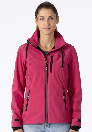 Deproc Softshelljacke DEPROC ACTIVE DECORAH PEAK V WOMEN, Damen, Gr. 36/38 (M), rot (azalea), 96% Polyester; 4% Elasthan, tailliert, gerader Abschluss mit Wi