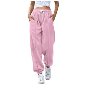 Generic Jogging Bottoms for Women Fall Winter Plus Size Baggy Joggers High Waist Wide Leg Sweatpants Workout Gym Sport Tracksuit Bottoms Casual Lounge Trouser