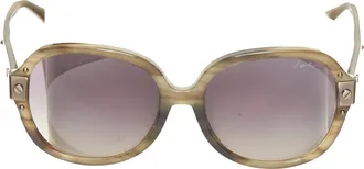 Lanvin 2012 SLN-505 print brushed metal hinge oversized butterfly sunglasses