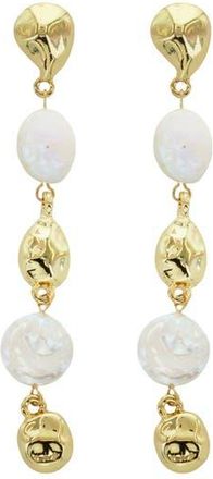 Panacea Faux Pearl Linear Earrings in White at Nordstrom Rack