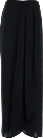 Maison Margiela Satijnen Midirok - Dames - Midirokken - Zwart - XS - Satijn - Rokken