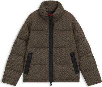 HUGO BOSS Puffer jacket with cable-knit structure
