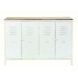 Maisons du monde Aparador con 4 puertas de metal y abeto 121 cm