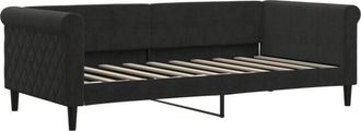 vidaXL Sof&aacute; Cama Sin Colch&oacute;n Terciopelo Negro 90x190 Cm Vidaxl