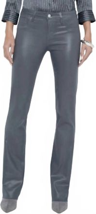 L'agence Sneeki Low Rise Sneaker Straight Jeans In Dark Shadow Coated