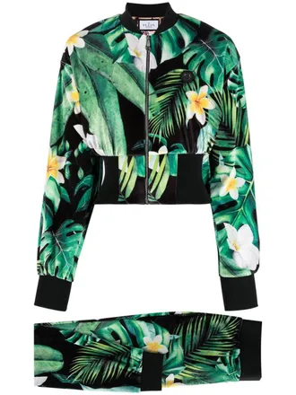 Philipp Plein Tuta sportiva con stampa Hawaii - Verde