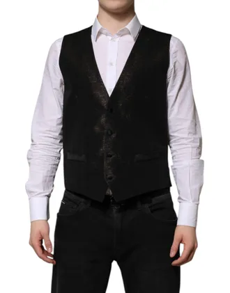 Dolce & Gabbana Mens Men Formal Waistcoat - Black - Size EU 50 (Mens)