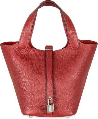 Hermès Hermès Rouge Clemence Leather Picotin Lock 18 Bag