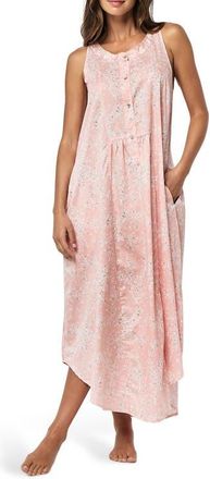 Papinelle Sleepwear Cheri Blossom Cotton Sateen Nightgown in Pink at Nordstrom, Size Small