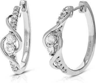 Vir Jewels 1/2 cttw Lab Grown Diamond Hoops Earrings in Sterling Silver With Hidden Post For Women