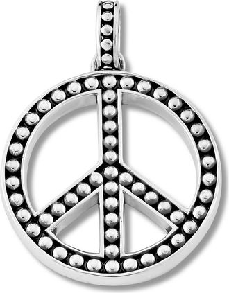 Samuel B. Beaded Peace Sign Pendant in Silver at Nordstrom Rack