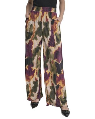 DKNY Dkny Printed Plisse Wide Leg Pant