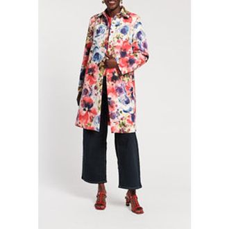 Frances Valentine Balmacaan Super Bloom in Pink/purple/multi at Nordstrom, Size X-Large