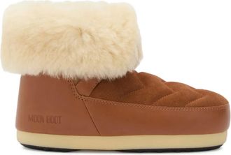 Moon Boot EVX quilted shearling boots - unisex - Bovine Leather/Sheepskin/Sheepskin/Synthetic Rubber - 37/38 - Brown