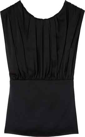 Jil Sander Black Structured Gathered Acetate Top