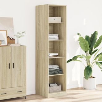 Berkfield Home Wardrobe Sonoma Oak 50x50x200 cm Engineered Wood in Brown | Size: 50 x 50 x 200 cm