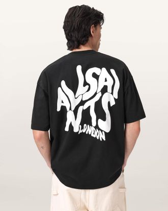 AllSaints Cotton Orlando Logo Print Oversized T-Shirt, Size: XXL