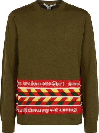 Comme Des Gar&ccedil;ons Gebreid Shirt - Heren - Ronde hals truien - Groen - L - Truien & Vesten
