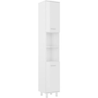 vidaXL Armario De Ba&ntilde;o Madera Contrachapada Blanco Brillo 30x30x179 Cm Vidaxl