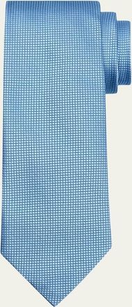 Ermenegildo Zegna Mens Tonal Micro-Grid Tie