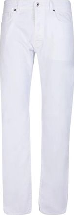 14Bros Witte Straight-Leg Jeans- Mid Rise - Heren - Straight fit broeken - Wit - W31 - Katoen - Broeken