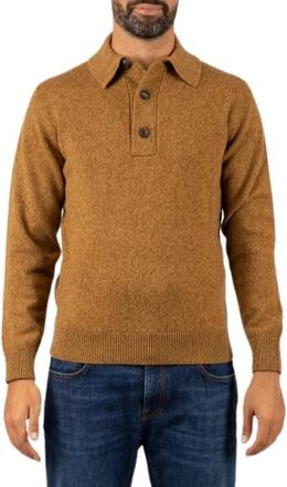 FILIPPO DE LAURENTIIS Wol-kasjmier Polo Trui - Heren - Polos - Bruin - XL - Wol - Tops