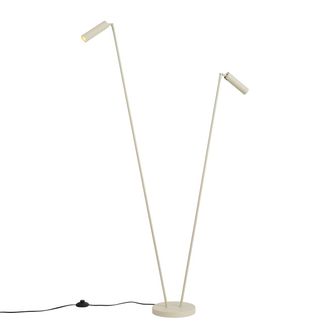QAZQA Qazqa L&aacute;mpara De Pie Moderna Beige 2 Luces Gu10 35mm - Thomas