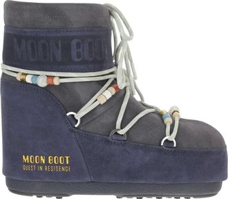 Moon Boot Schoenen, Dames, Blauw, 36 EU, Leer, Icon Low Boots