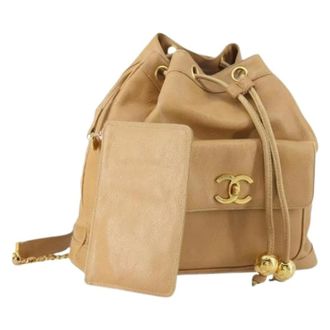 Chanel Pre-owned Bucket Bags, female, Beige, Size: ONE SIZE Pre-owned Bucket Bag