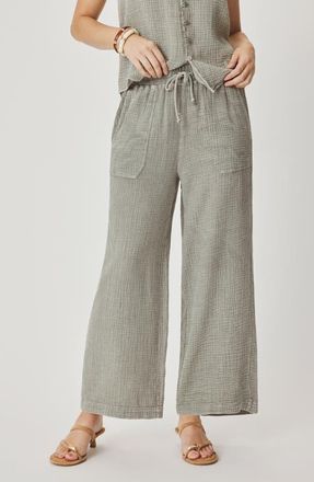 Splendid Ava Cotton Gauze Drawstring Pants in Eucalyptus Green at Nordstrom, Size X-Small