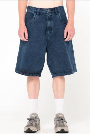 Rusty Flip Daddy Tapeless Jort In Overdyed Blue