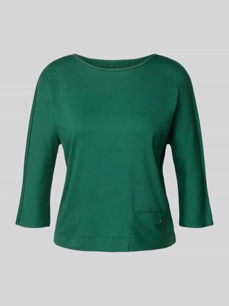 Marc Cain T-Shirt mit Rundhalsausschnitt und 3/4-Arm in Dunkelgruen, Größe 34