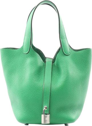 Herm&egrave;s 2020 Clemence Picotin Lock 18 handbag - Verde