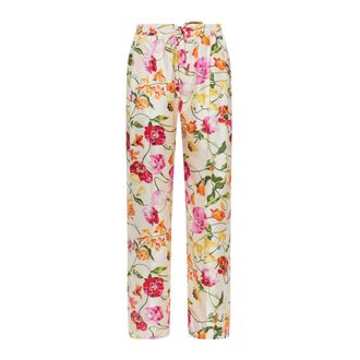 Kenzo Pantaloni in Seta Wildflower - - Trousers - Donna - Multicolore - S