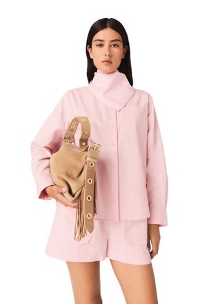 Maje Shirt with removable scarf in Pink at Nordstrom, Size X-Small