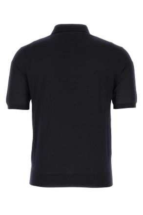 Prada Mens Midnight Blue Wool Polo Shirt F0svf T-shirts And Polos