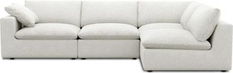 Castlery Customized White Performance Boucle Right-Facing Chaise Sectional Sofa | Dawson by Castlery, White, Furniture Sofas
