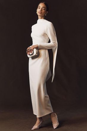 BHLDN Long-Sleeve Scarf Knit Maxi Dress
