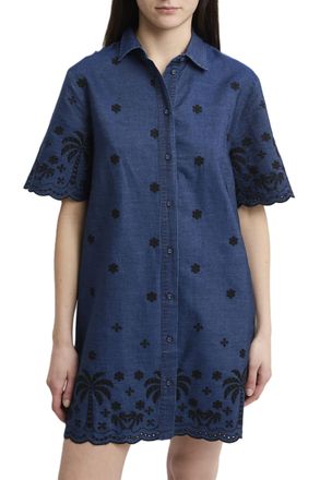 MC2 Saint Barth Short-Sleeved Shirt Dress with Embroidered Floral