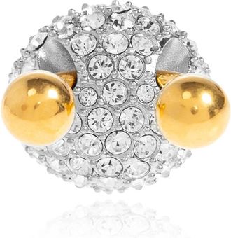 Balmain Piercing Messing en Strass Ring - Dames - Ringen - Grijs - L - Accessoires
